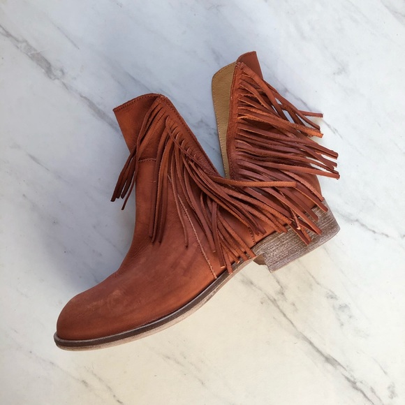 Matisse Voyager Fringe Boot Rust Leather Size 7 - Picture 4 of 8